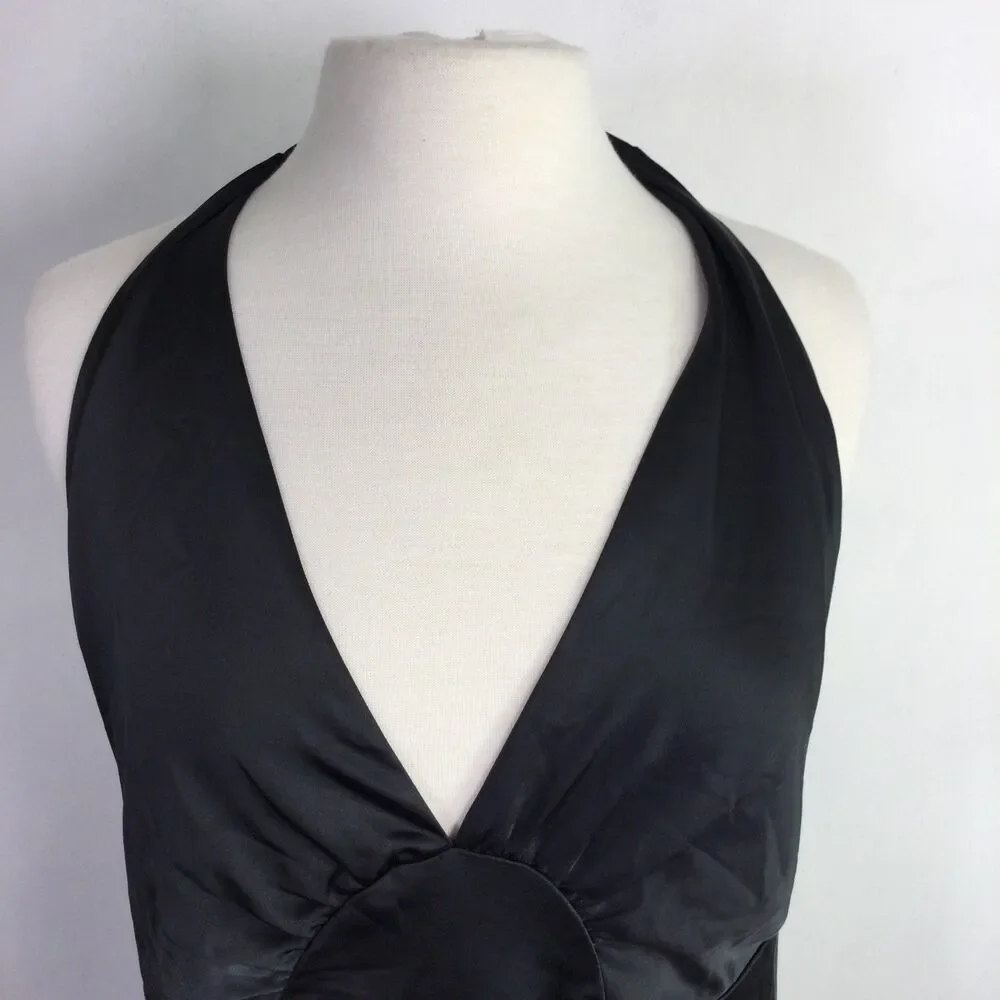 FREE PEOPLE Womens Dance Till Dawn Satin Maxi Dress Black Size XL NWT $250